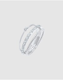 Elli Jewelry - Ring Stacking Set of 3 with Crystals in 925 Sterling Silver