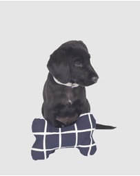 Mog & Bone - Printed Bone Soft Toy - Navy Check Print