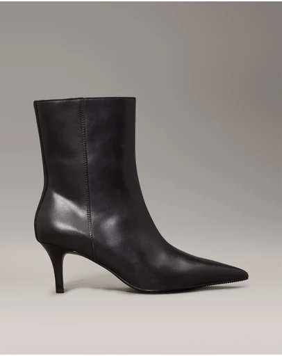 Calvin Klein - Leather Stiletto Kitten Heeled Boots