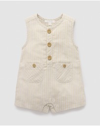 Purebaby - Linen Blend Romper -Kids-Babies