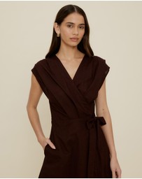 The Fated - Tuck Bodice Sleeveless Midi Dress