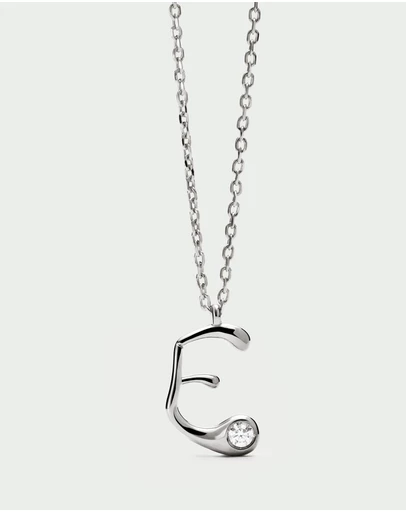 PDPAOLA - Initial 2026 E Silver Pendant Necklace