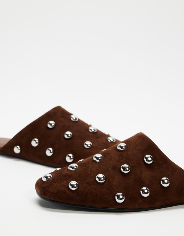 AERE - Lola Suede Stud Flats