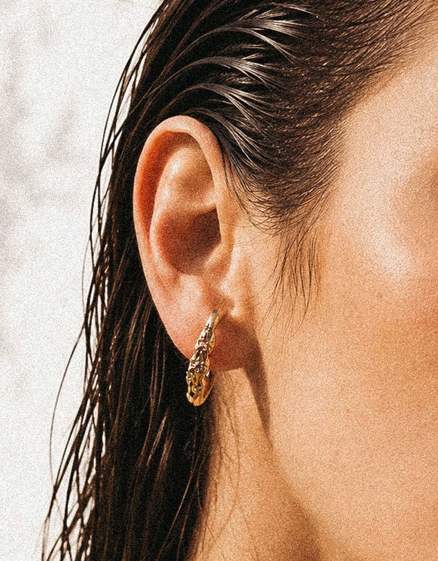 Haze & Glory - ICONIC EXCLUSIVE - Celestial Molten Hoop Earrings in Gold-Plated 925 Silver