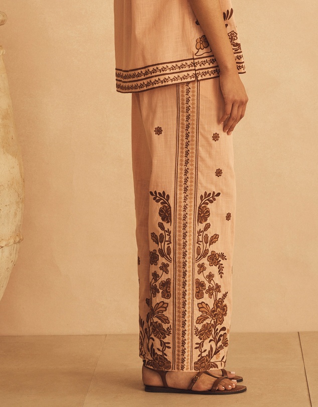 AUR OCEA - Embroidered Straight Leg Pant