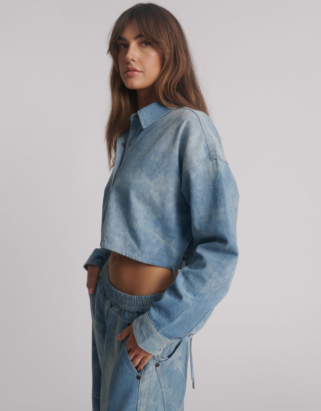 ONE TEASPOON - Denim Bubble Shirt - Cloudy Blue