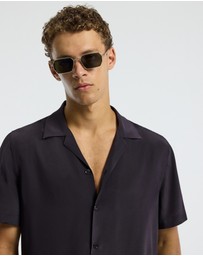 Calibre - Camp Collar Silk Shirt Currant
