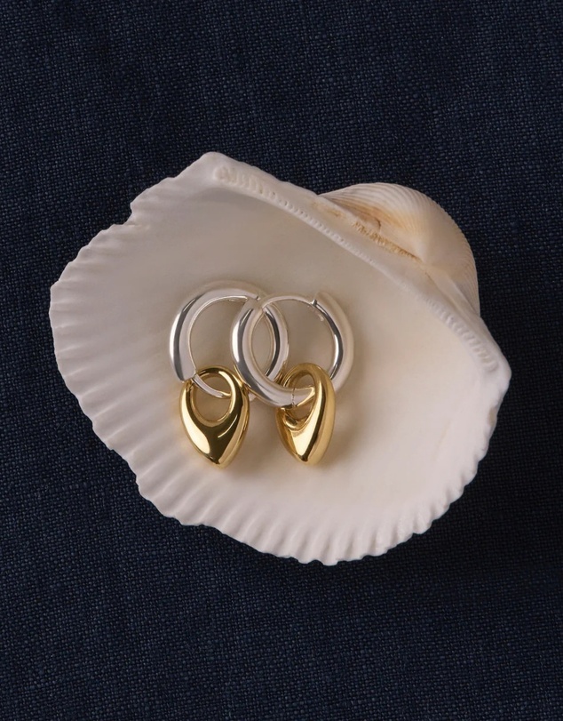 Najo - Petal 2-Tone Huggie Earring