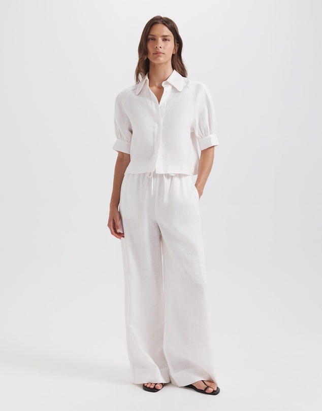 SABA - Lila Linen Puff Sleeve Top