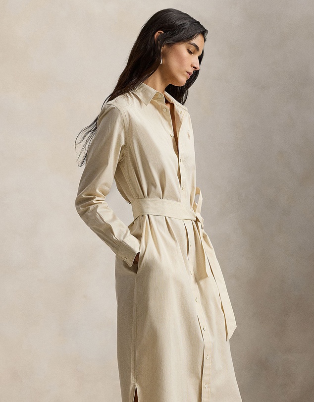 Polo Ralph Lauren - Belted Striped Cotton Shirtdress