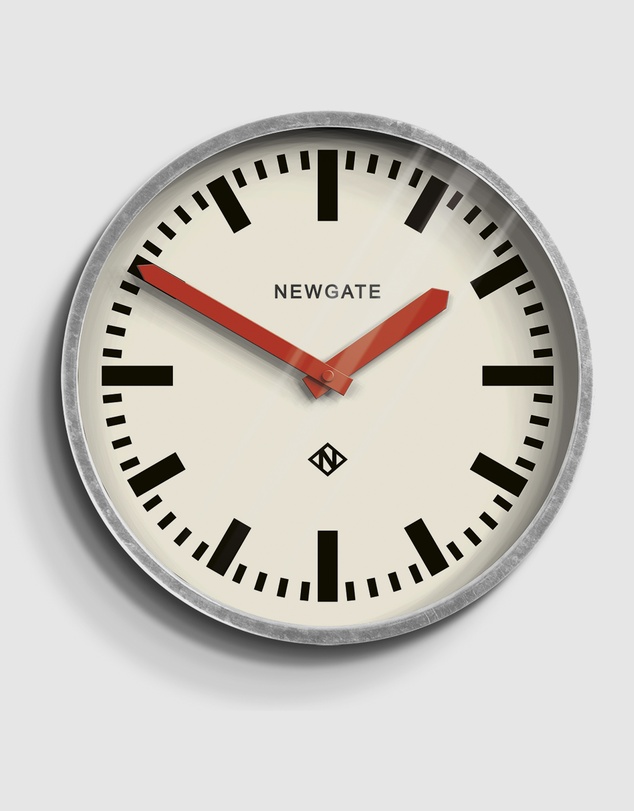 Newgate - Newgate Luggage Wall Clock Galvanised Red Hands