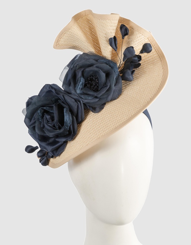 Fillies Collection - Bespoke Sculpted Natural Fuchsia Racing Fascinator