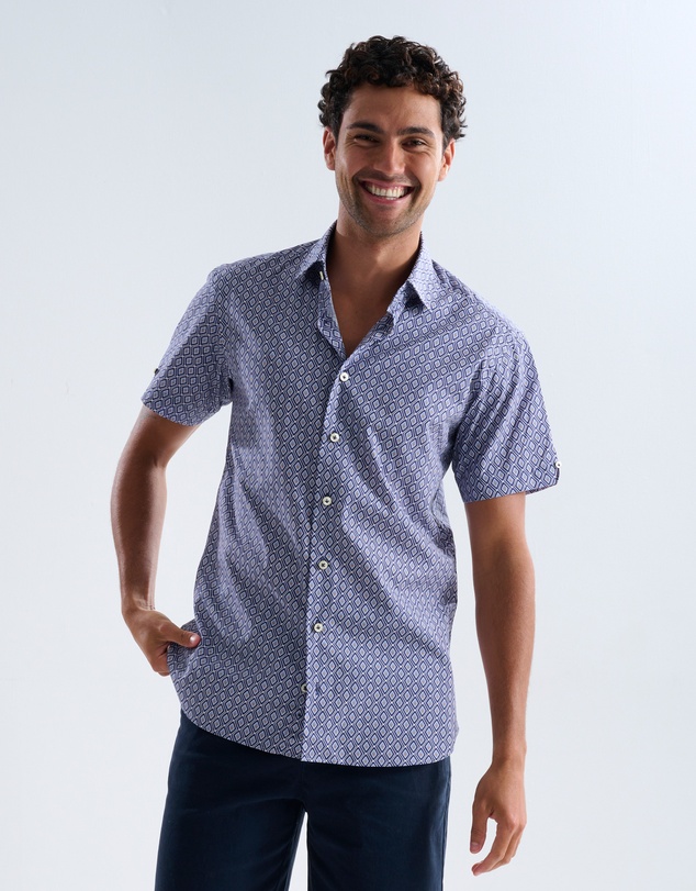 3 Wise Men - 3 Wise Men Sand Dune Print Short Sleeve Shirt
