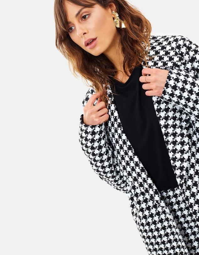 FRIEND of AUDREY - Houndstooth Check Coat