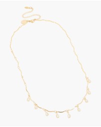Lovisa - Waterproof Gold Plated Stainless Steel Cubic Zirconia Droplet Charms Necklace