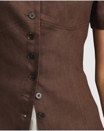 AERE - Audrey Short Sleeve Linen Vest