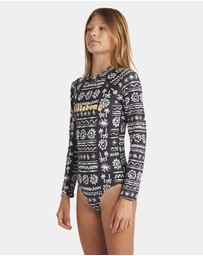 Billabong - Girls 8 to 16 Lost On You Long Sleeve Bodysuit Rash Vest