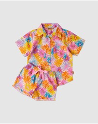 Kip&Co - Petal Power Kids Organic Cotton SS Shirt & Shorts Pyjama - Kids-Teens