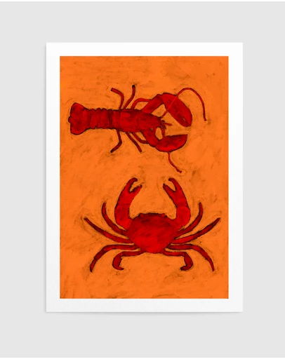 Olive et Oriel - Coastal Creatures by Shatha Al Dafai Art Print