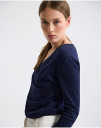 Oxford - Daria Wrap Front Knitted Top