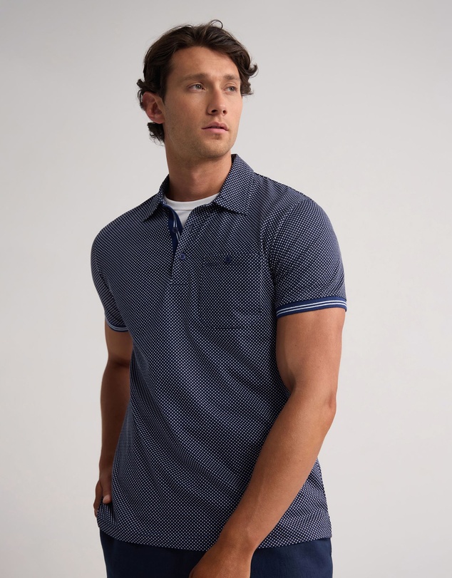 Oxford - Milo Print Jersey Polo With Pocket