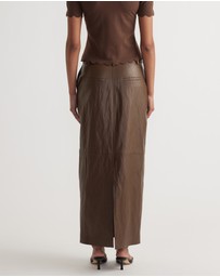 Decjuba - Faux Leather Maxi Skirt