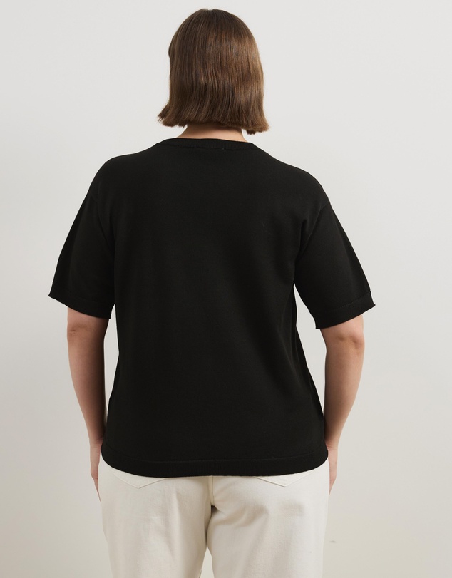 Atmos&Here Curvy - Lana Short Sleeve Oversized Knit Top