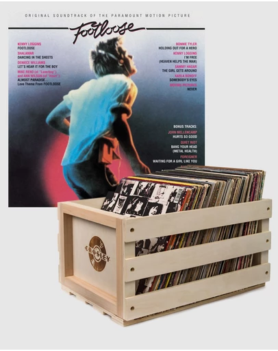 Sony Music - Crosley Record Storage Crate Footloose Vinyl Album Bundle
