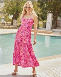 Sosandar - Aztec Print Cross Back Maxi Dress