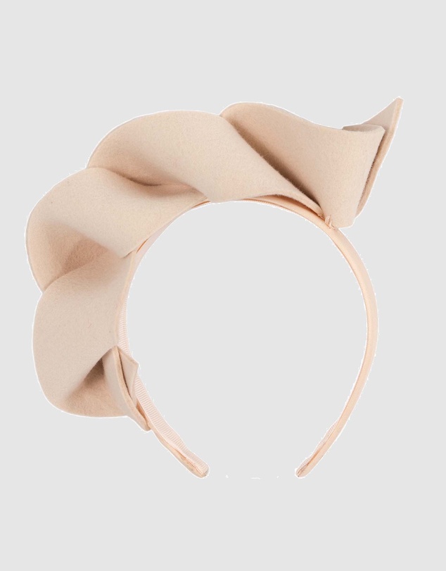 Max Alexander - Felt Beige Spiral Fascinator