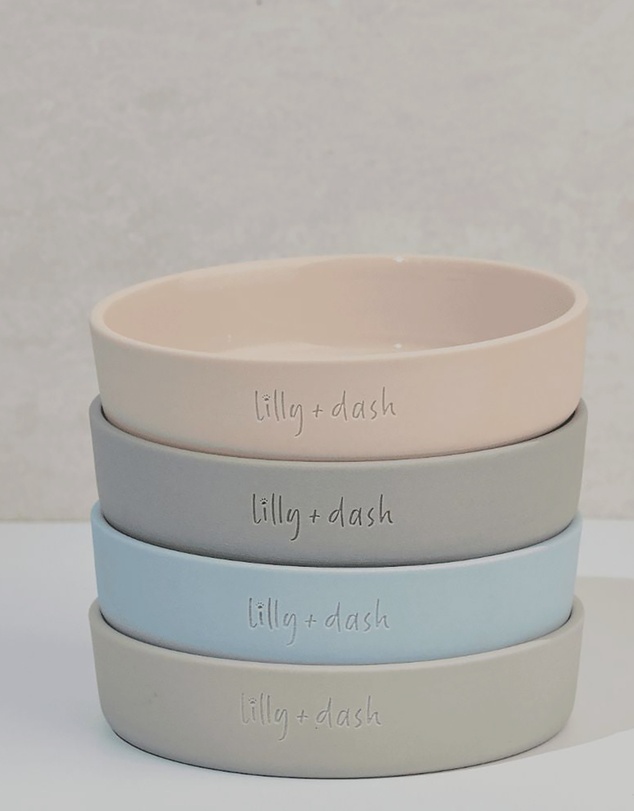 Lilly + Dash - Cat Food Water Ceramic Bowl