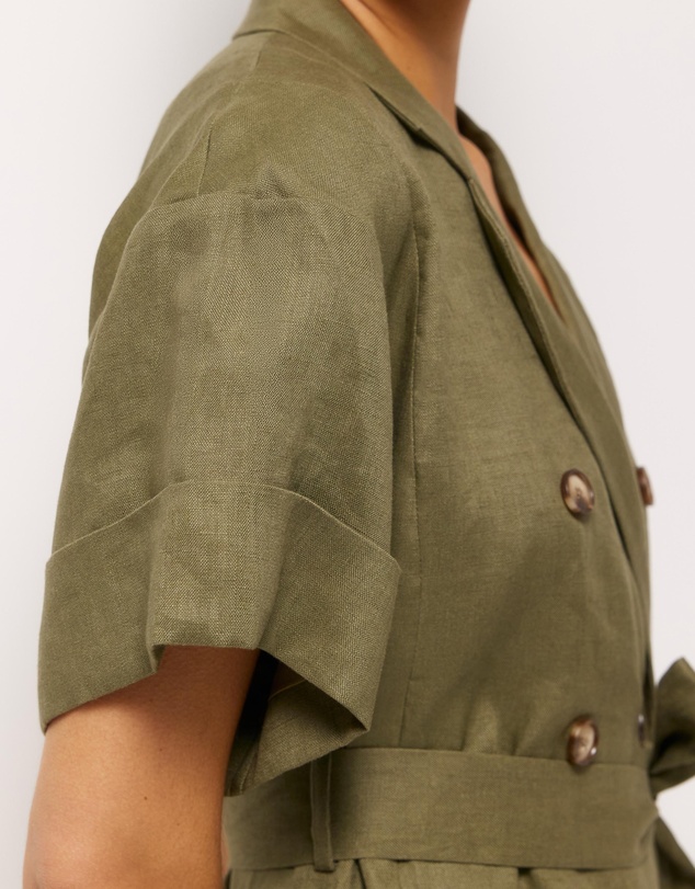 AERE - Cassia Linen Mini Dress
