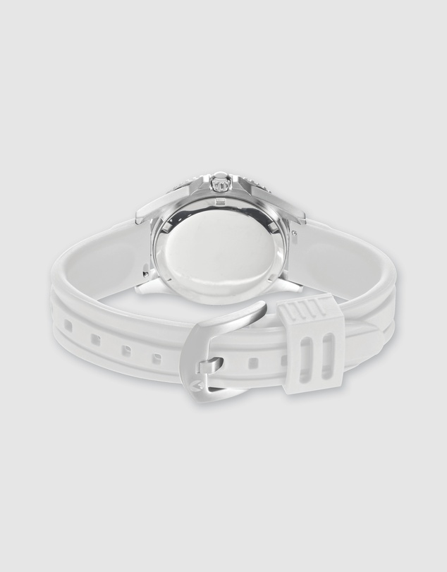 Maxum - Liberty White Dial With White Silicone Strap & Silver Tone Case