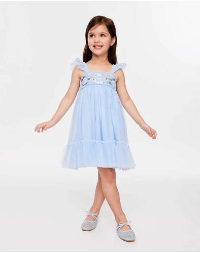 Cotton On Kids - Floral Flutter Sleeve Dress Up Dress