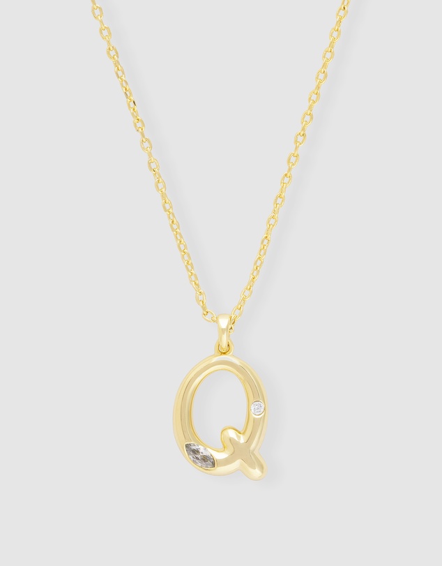 Wanderlust + Co - Alphabet Bubble Pendant Necklace - Letter Q