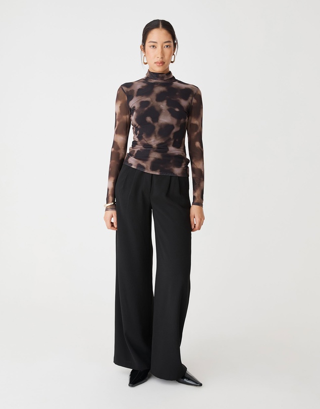Forcast - Savanna Printed Mesh Top