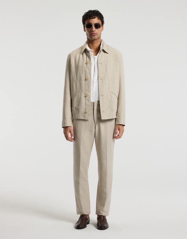 Calibre - Linen Cotton Twill Shirt Jacket Natural
