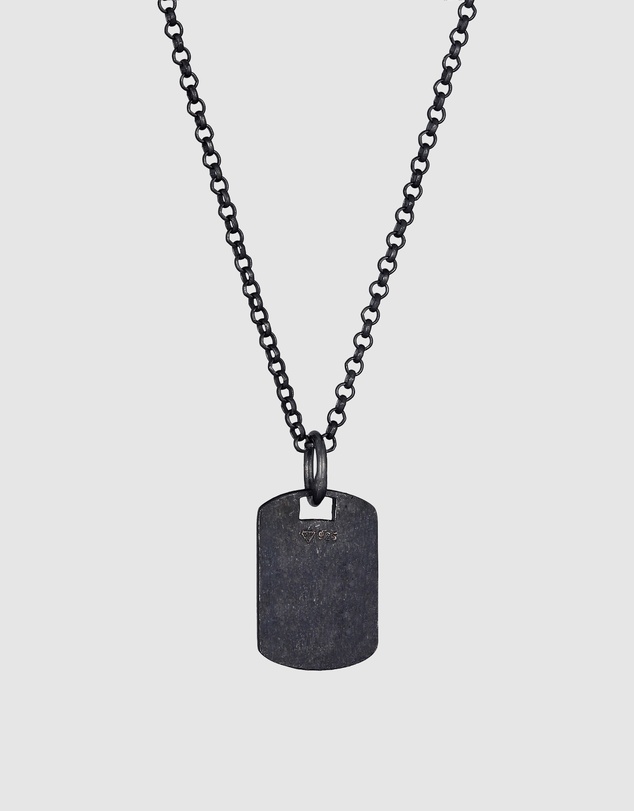 Kuzzoi - ICONIC EXCLUSIVE - Tag Pendant Necklace in Oxidised 925 Sterling Silver