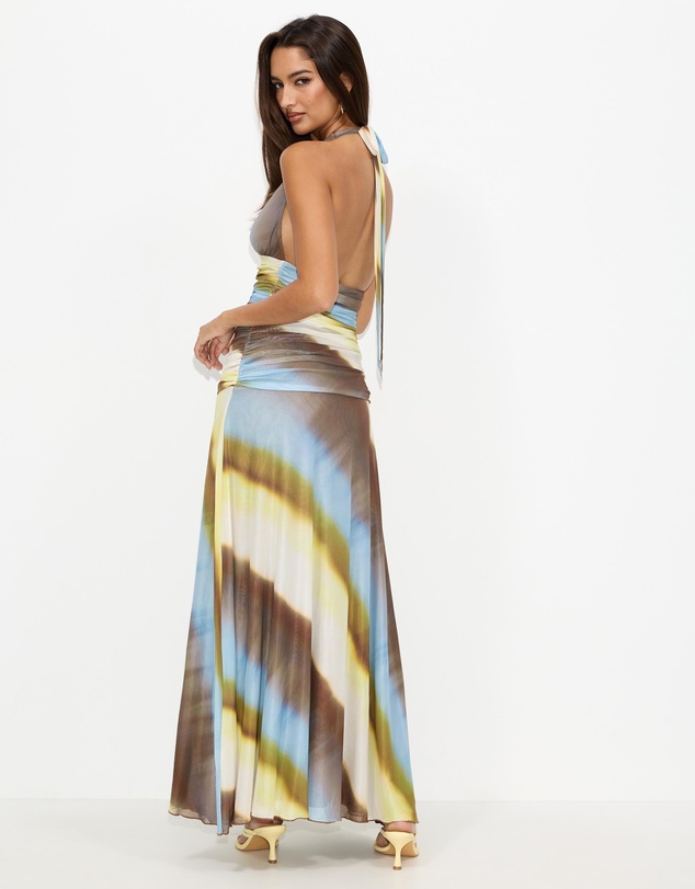 Dazie - Topaz Mesh Halter Maxi Dress