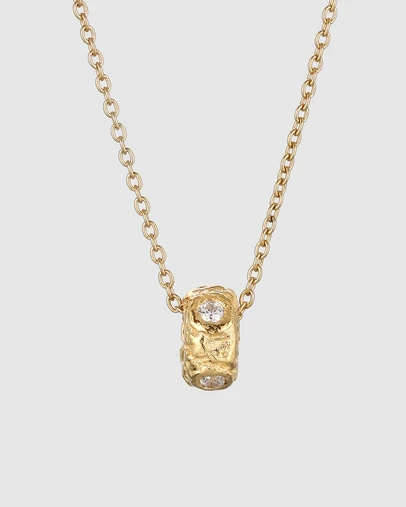 Elli Jewelry - Molten Zirconia Bead Necklace in Gold-Plated 925 Silver