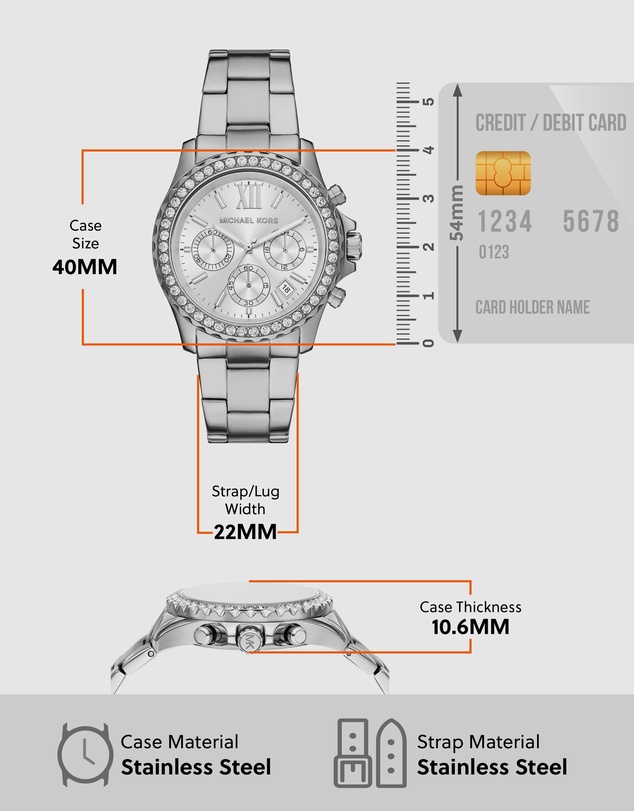Michael Kors - Everest Silver Tone Chronograph Watch