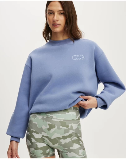 Cotton On Body Active - Plush Graphic Crew Sweatshirt