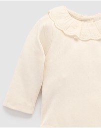 Purebaby - Ruffle Pointelle Bodysuit -Kids-Babies
