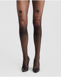 High Heel Jungle - Rose Tattoo Sheer Tights