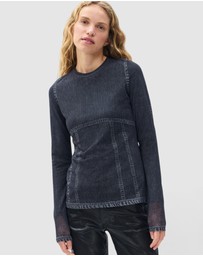 rag & bone - rb Miramar Mesh Long Sleeve Tee