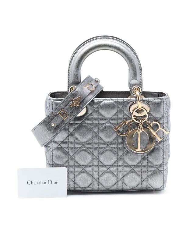 Pre-Loved by Azura Reborn - Pre-Loved Small Metallic Lambskin Cannage My ABCDior Lady Dior