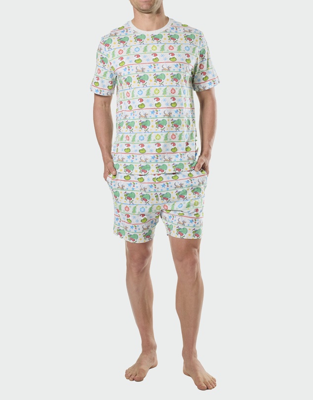 Mitch Dowd - Mitchdowd Mens Grinch Stripe Christmas Pyjama Set
