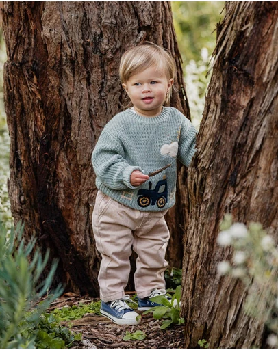 Bebe by Minihaha - Hunter Tractor Knitted Jumper - Babies