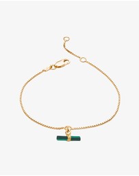 Rachel Jackson - Mini Malachite T-Bar Gold Bracelet