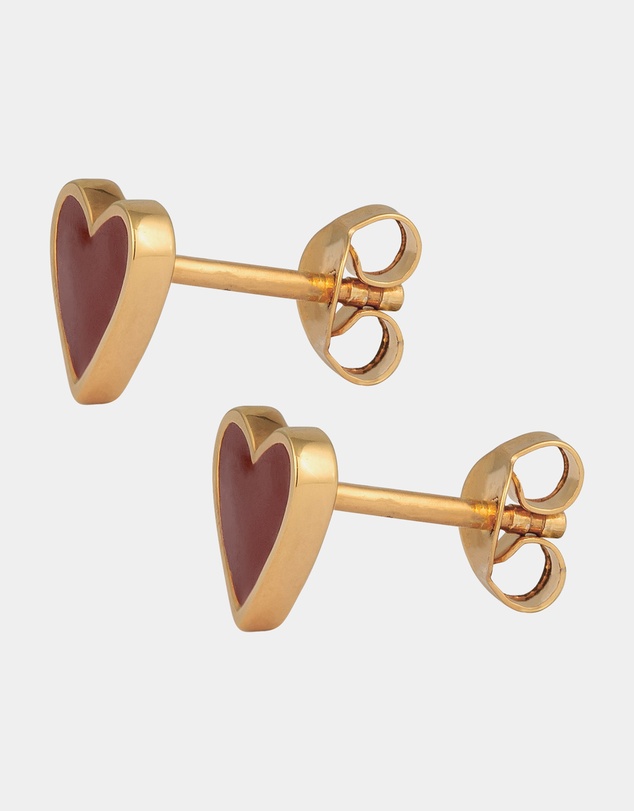 Elli Jewelry - Heart Stud Earrings in Gold-Plated 925 Silver